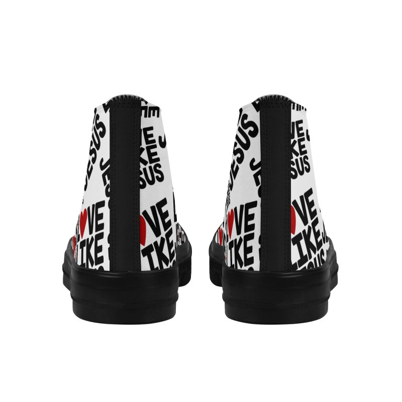 Men's Black High Top Canvas Shoes - Image 8