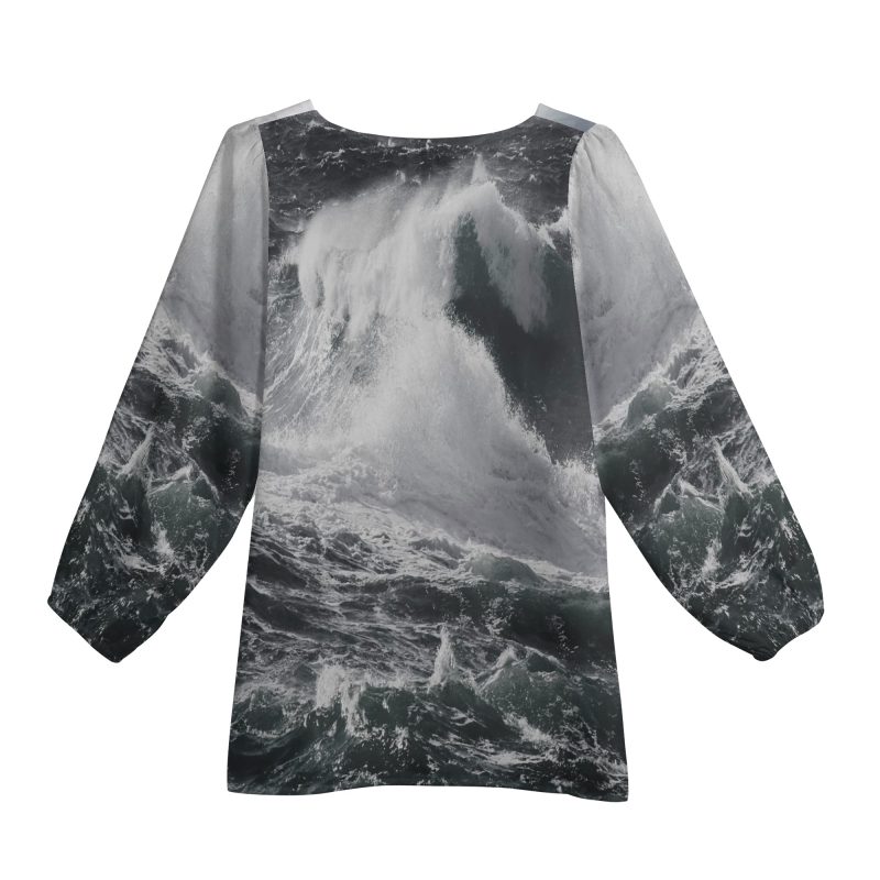 Women's Long-Sleeve Chiffon Blouse - Image 6